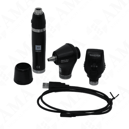 Welch Allyn 3.5V Diagnostic Set with Coaxial LED Ophthalmoscope, MacroView Basic LED Otoscope, one Lithium Ion Rechargeable Power Handle, and Soft Case