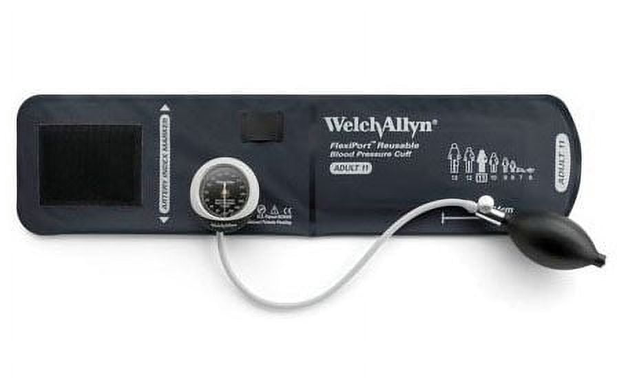 Welch Allyn Aneroid Sphygmomanometer Unit DuraShock 1-Tube Pocket Aneroid Adult Size 11 Cuff- DS45-11