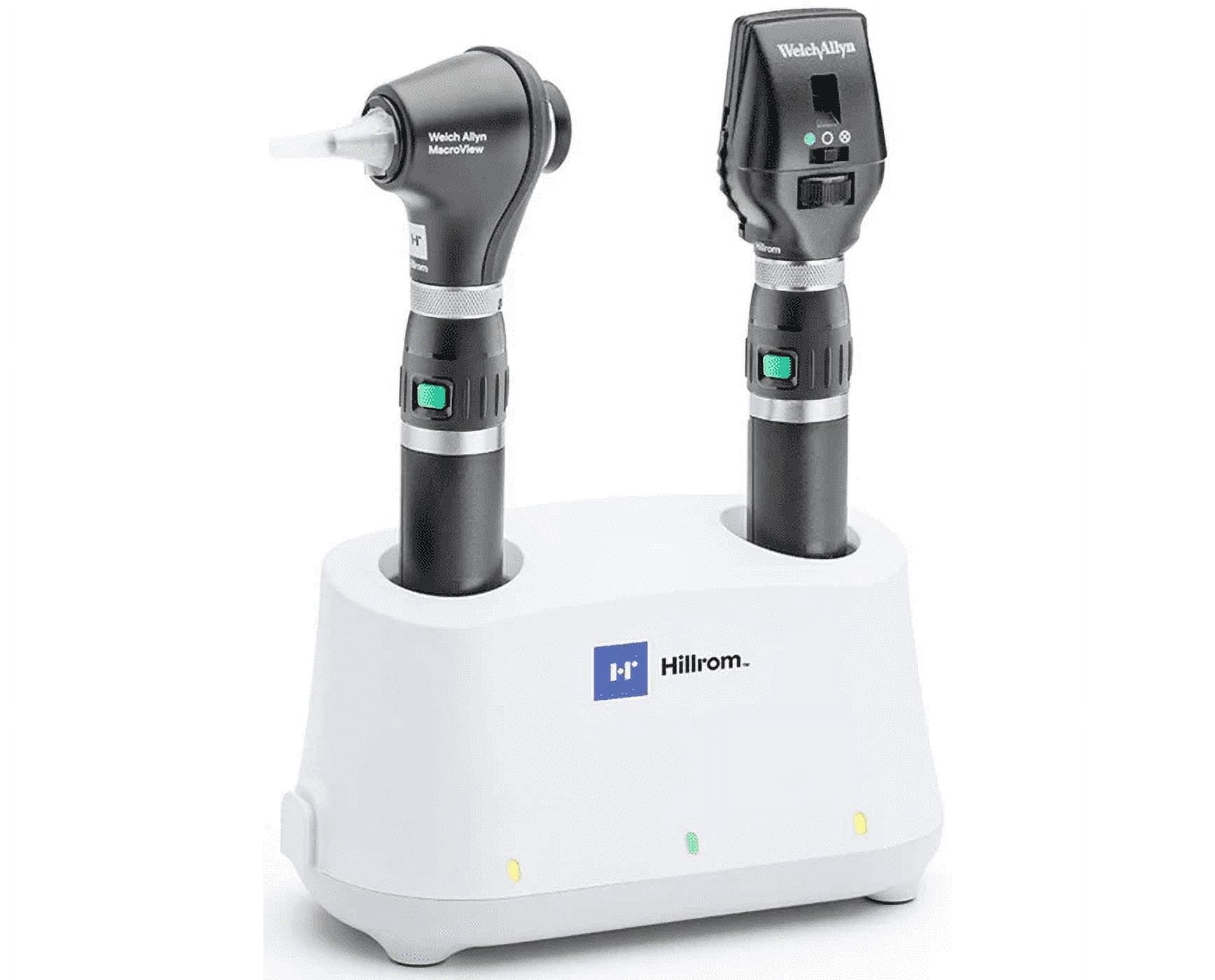 Welch Allyn Diagnostic Set with Coaxial LED Ophthalmoscope, MacroView LED Otoscope,Desk Charger & Two Li-on Handles