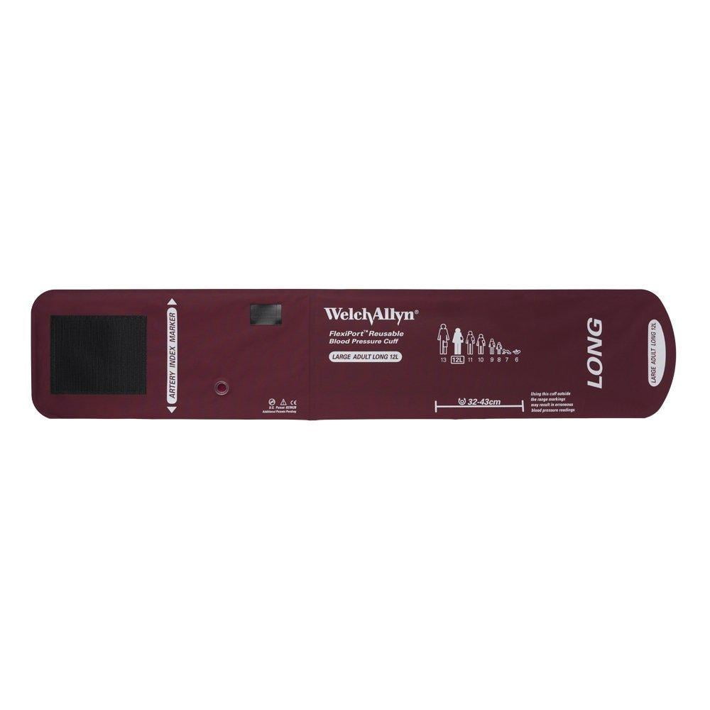 Welch Allyn FlexiPort Blood Pressure Cuff; Size-12L Large Adult Long, Reusable, No Tubes or Connectors; range 32-43 cm - WELREUSE-12L By Brand Welch Allyn