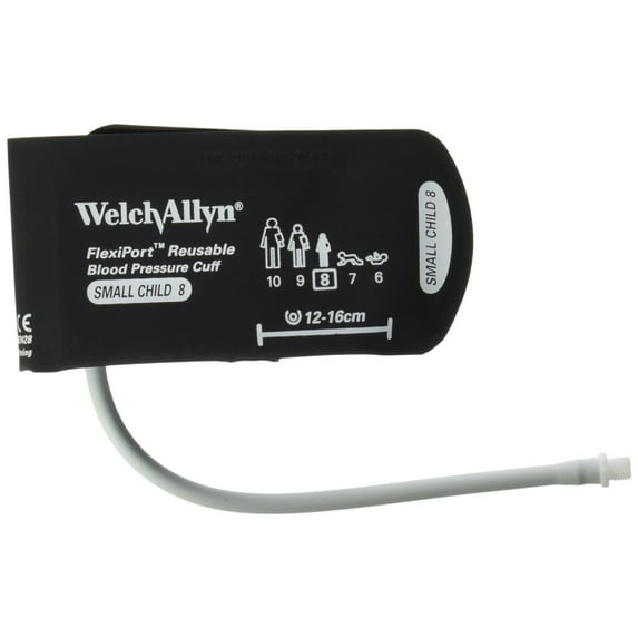 Welch Allyn REUSE-08-1SC FlexiPort Reuseable Blood Pressure Cuff, Small Child, Size 8