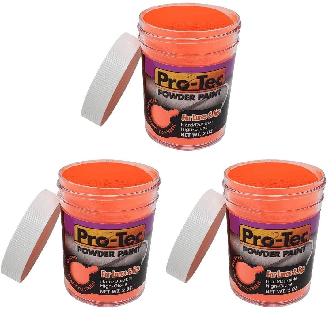 Welch Products 3 Packs of 2oz Pro-Tec Jigs and Lures Powder Paints, Jig  Head Fishing Paint, Fishing Lure Paint - High Gloss Powder Coating Paint 