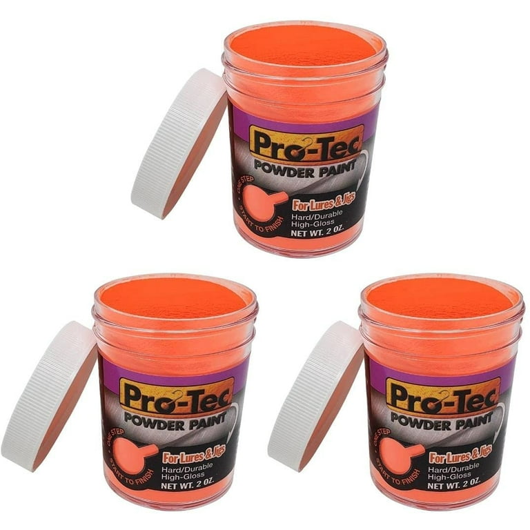 Welch Products 3 Packs of 2oz Pro-Tec Jigs and Lures Powder Paints, Jig  Head Fishing Paint, Fishing Lure Paint - High Gloss Powder Coating Paint