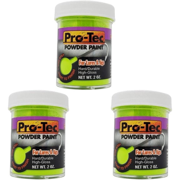 Welch Products 3 Packs of 2oz Pro-Tec Jigs and Lures Powder Paints, Jig Head Fishing Paint, Fishing Lure Paint - High Gloss Powder Coating Paint