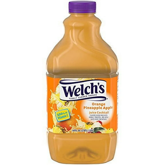 Welch S Orange Pineapple Apple Juice Cocktail 64 Fl. Oz. Bottle (Pack of 4)