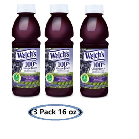 Welch's 100% Grape Juice 16 oz Bottles 3 Pack