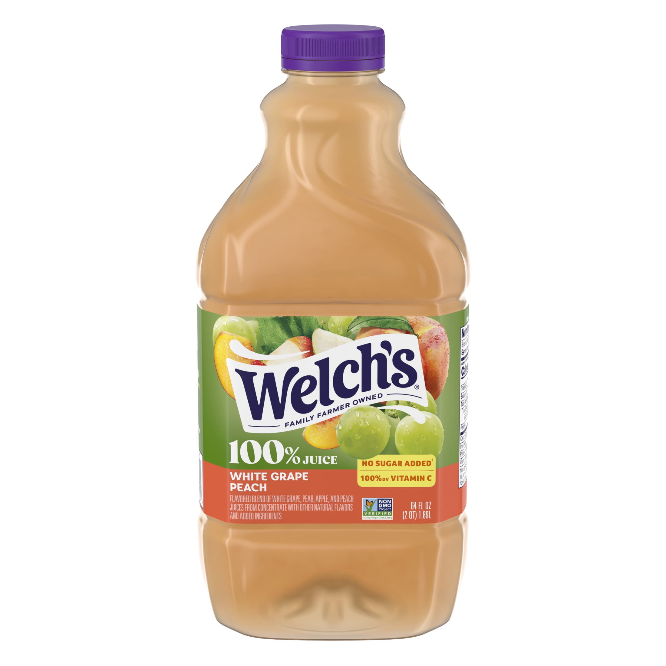 Welch's 100% Juice, White Grape Peach, 64 fl oz Bottle