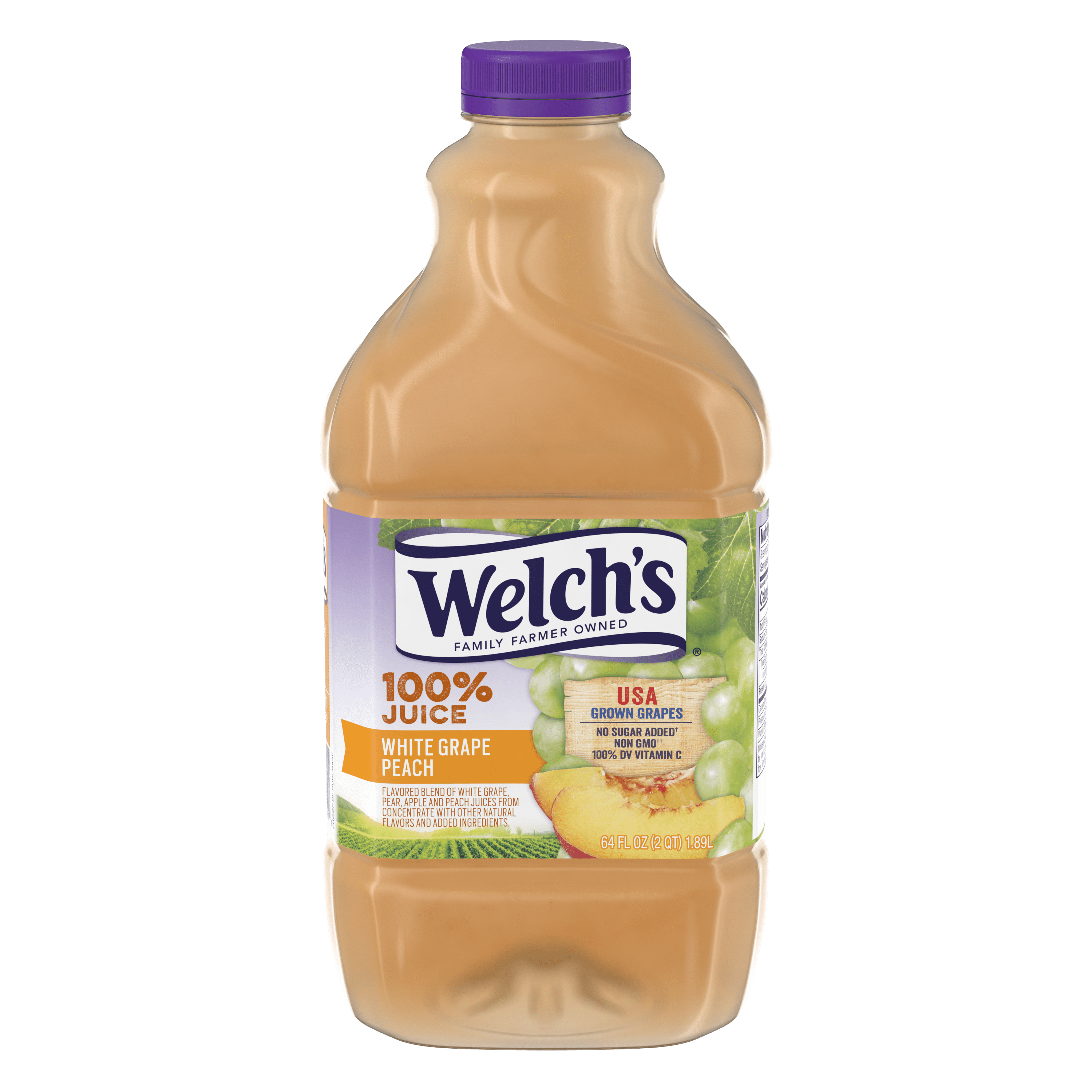 Welch's 100% Juice, White Grape Peach, 64 fl oz Bottle