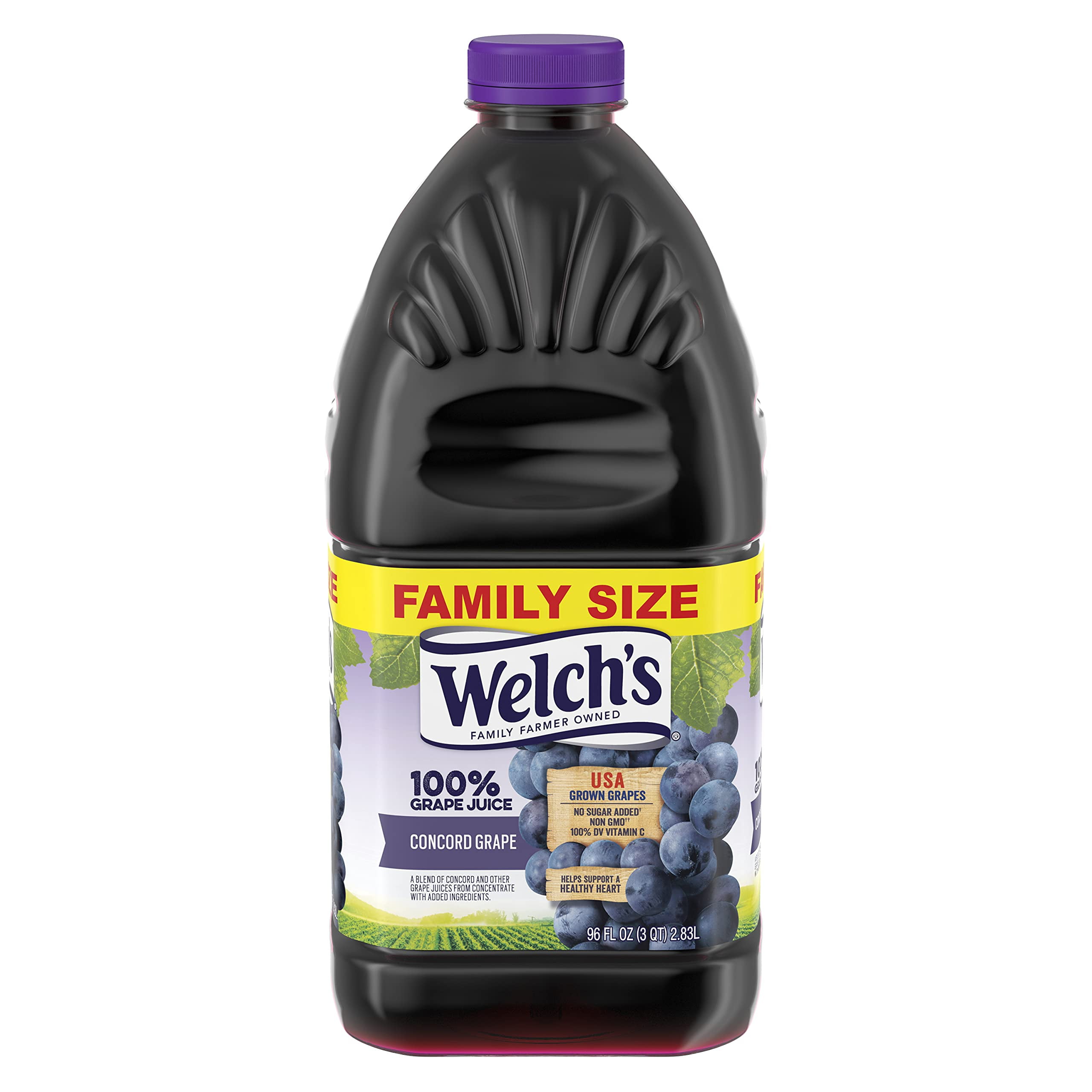 Welch's 100 Purple Juice, Concord Grape, 96 Fl Oz (Pack of 24)