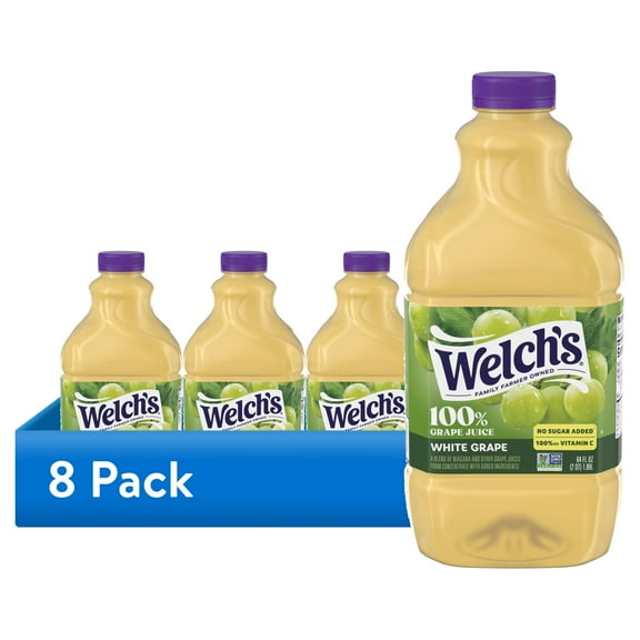 (8 pack) Welch's 100% Grape Juice, White Grape, 64 fl oz Bottle