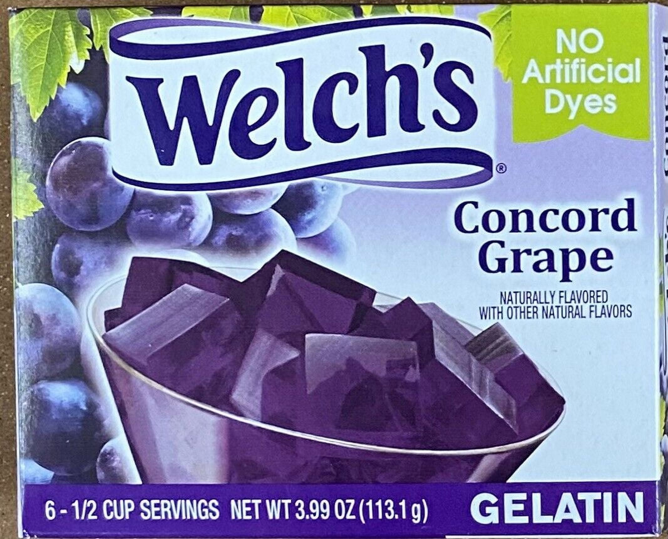 Welch's CONCORD GRAPE Jello Gelatin Dessert 3.99 oz Box NEW FREE SHIPPING