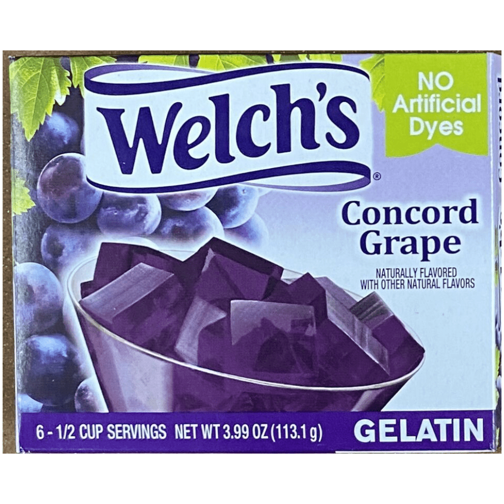 Welch's CONCORD GRAPE Jello Gelatin Dessert 3.99 oz Box