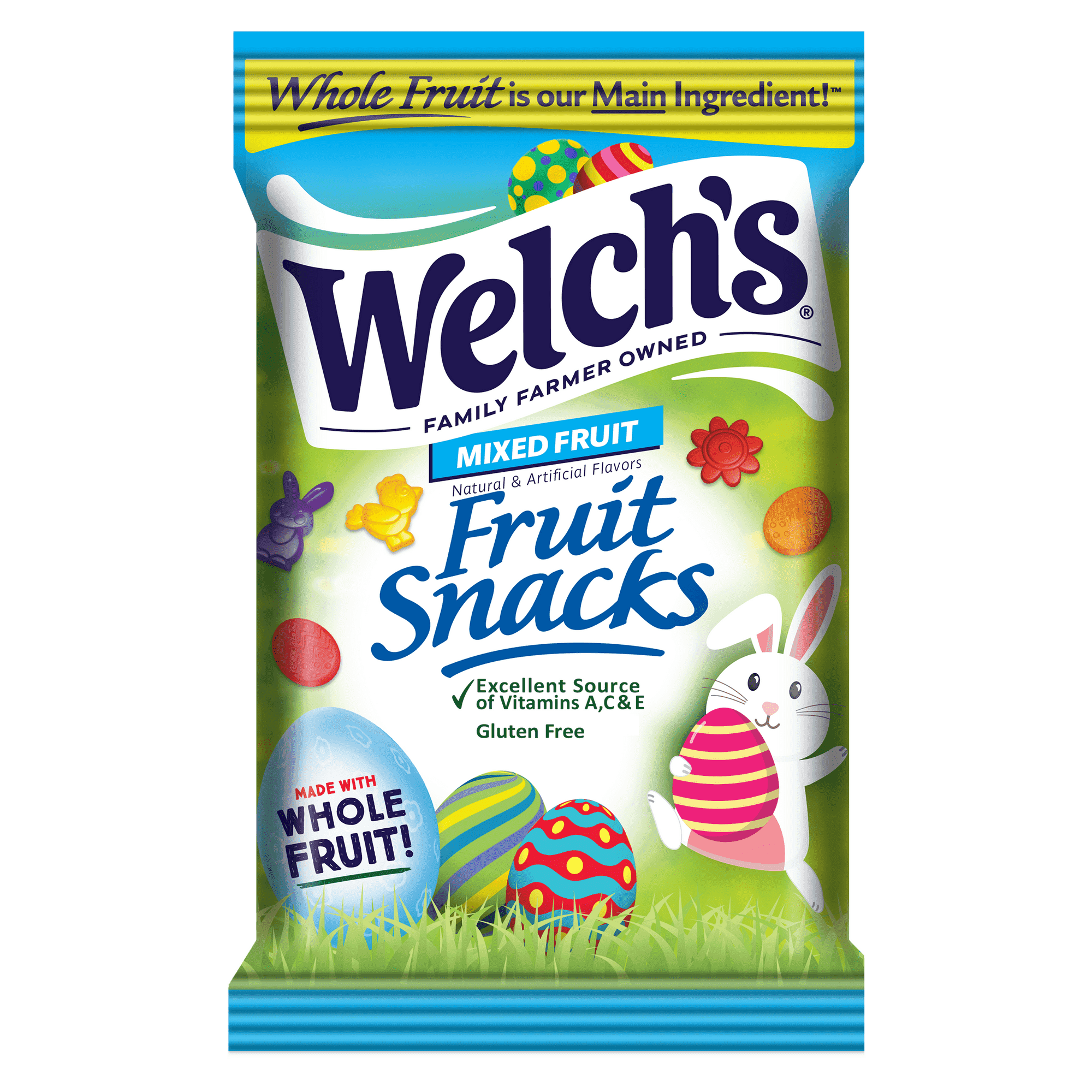 Welch's Fruit Snacks, Easter, Mixed Fruit, Soft Fruit Snacks 2.25 oz Bag