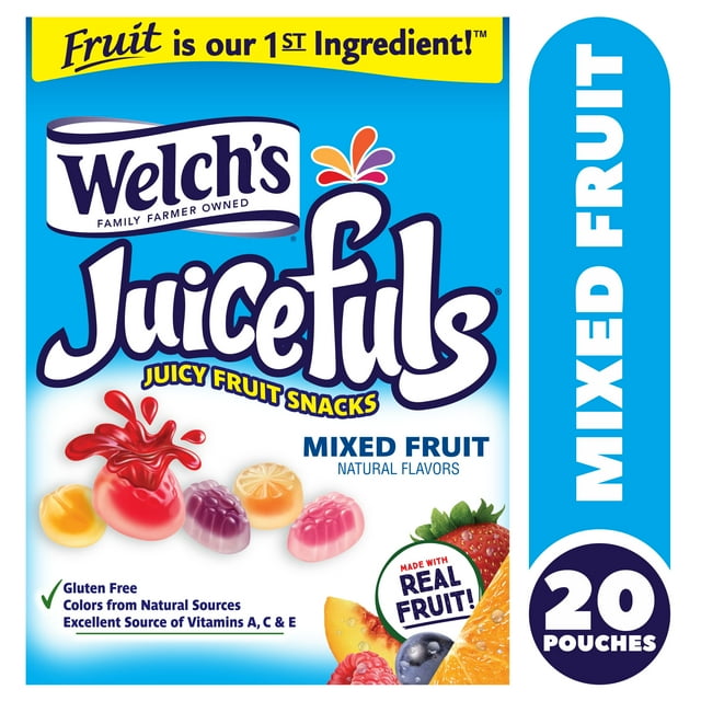 Welch’s Fruit Snacks, Juicefuls Mixed Fruit, 1 oz, 20 Pack