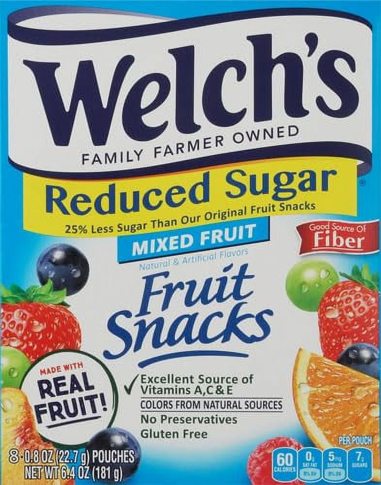 Welch's Fruit Snacks, Mixed Fruit, 0.8 Oz, 8 Ct