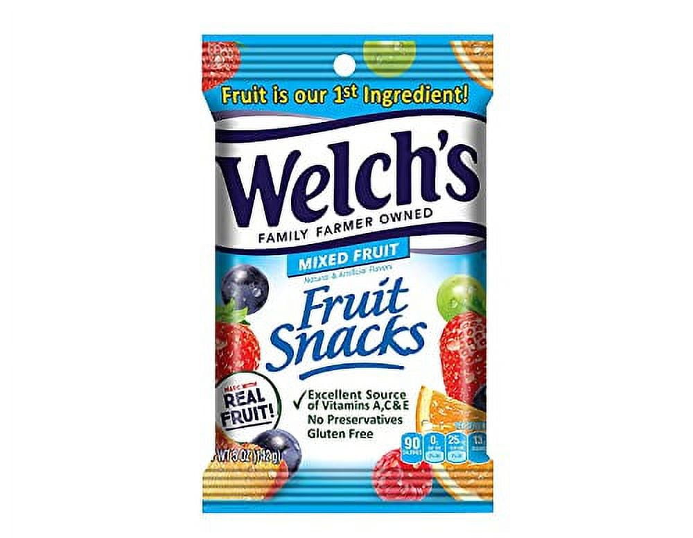 Welch's Fruit Snacks, Mixed Fruit, Gluten Free, 5 oz Bags (Pack of 12)
