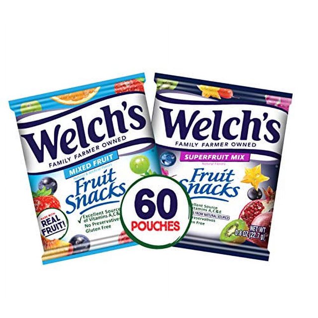 Welch's Fruit Snacks, Mixed Fruit & Superfruit Bulk Variety Pack