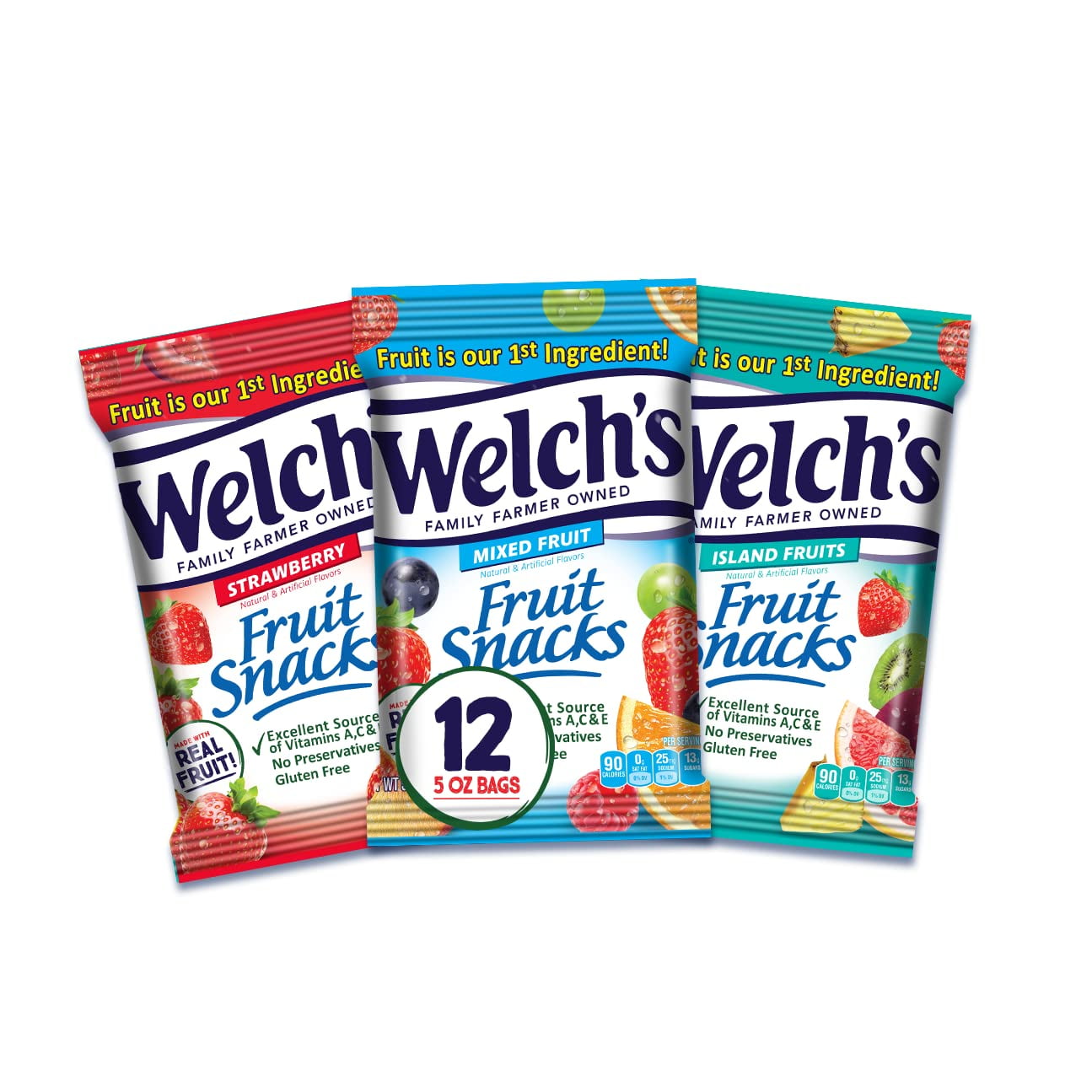 Welch s Fruit Snacks, Variety Pack With Mixed Fruit, Strawberry ...