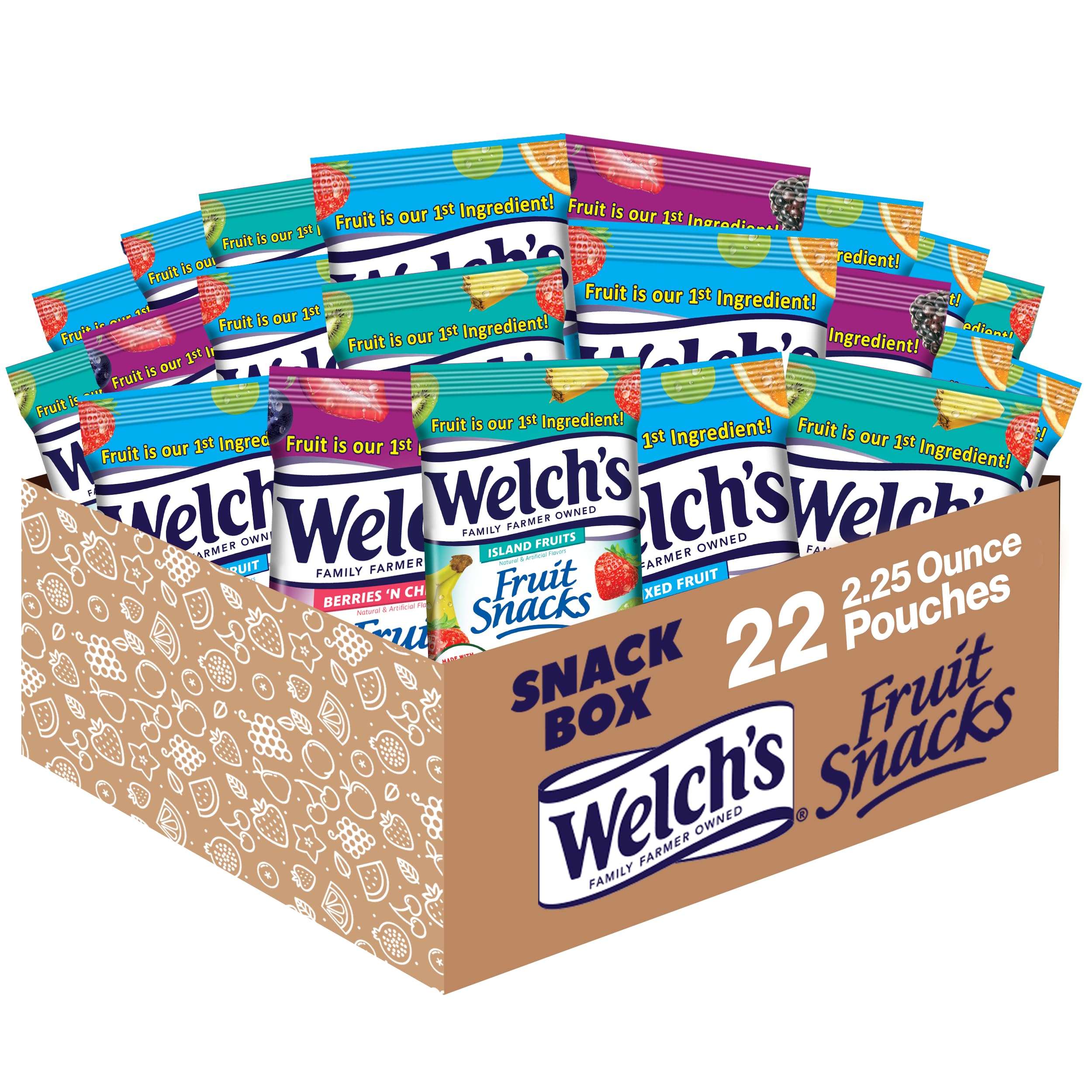 Welch's Fruit Snacks, Variety Pack with Mixed Fruit, Island Fruits