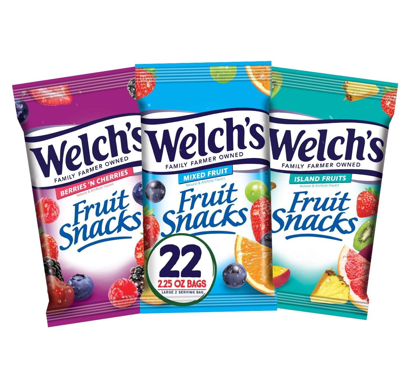 Welch's Fruit Snacks, Variety Pack with Mixed Fruit, Island Fruits