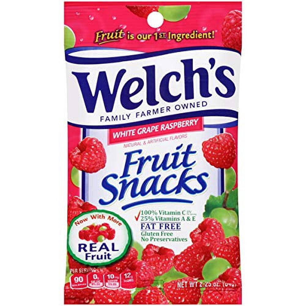 Welch Red Raspberry Welch's Fruit Snacks, White Grape and Raspberry Flavored, 2.25 Ounce ...