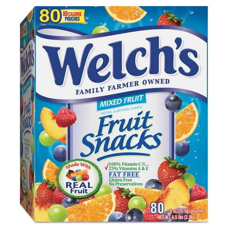 Welch's Gluten-Free Fruit Snacks, Mixed Fruit, 0.9oz, 80 Count