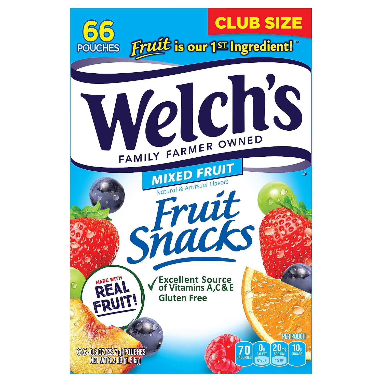 Welch's Gluten Free Mixed Fruit Snacks 66 Packs/Box (PIM69866) PIM68868