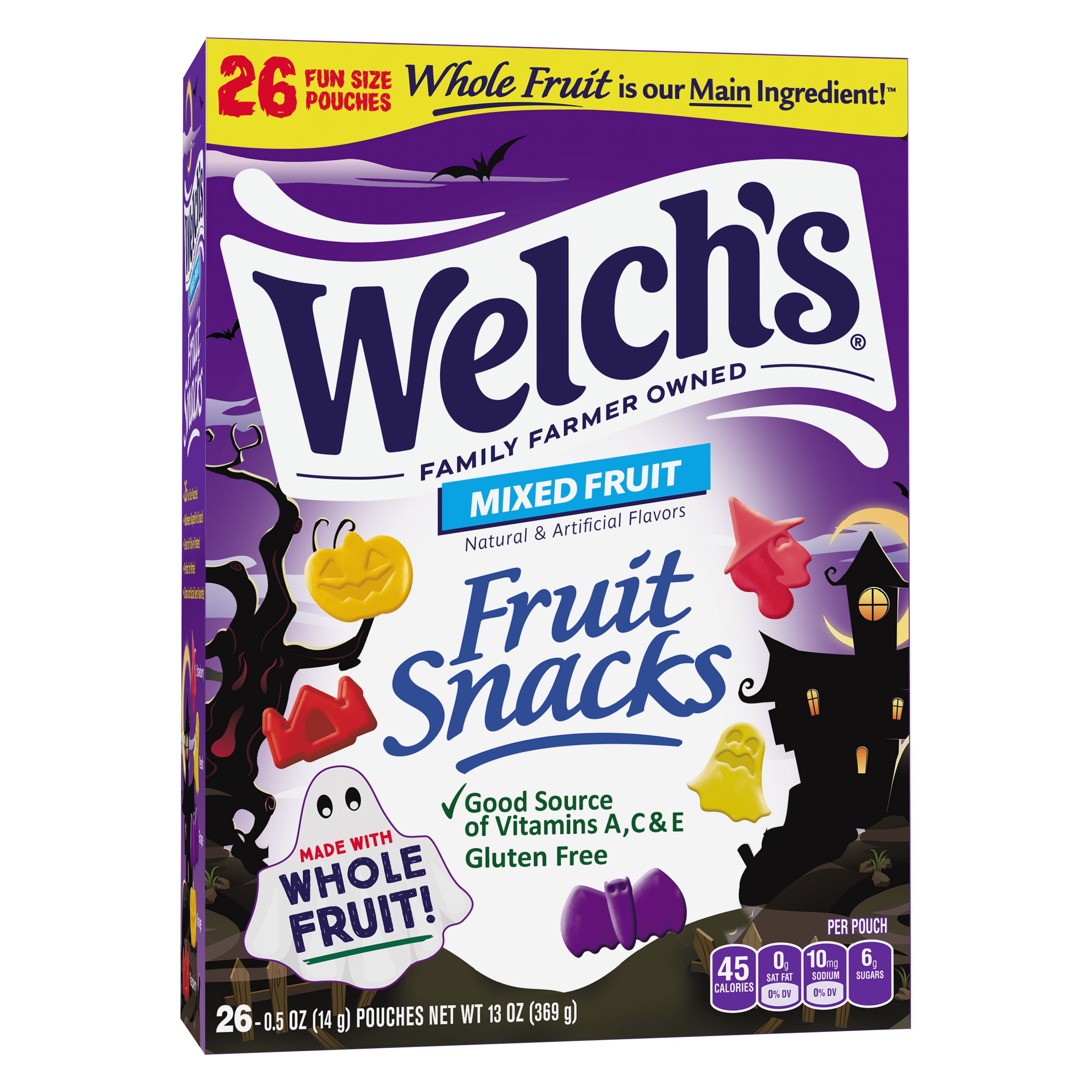 Welch's Halloween Mixed Fruit Soft Fruit Snacks, .5 oz, 26 Count