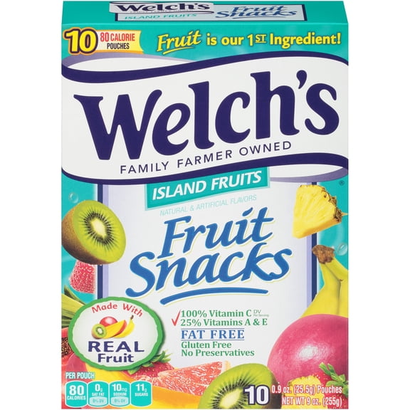 Welch's Island Fruits Fruit Snacks 10 Pouches, 0.9 Oz each