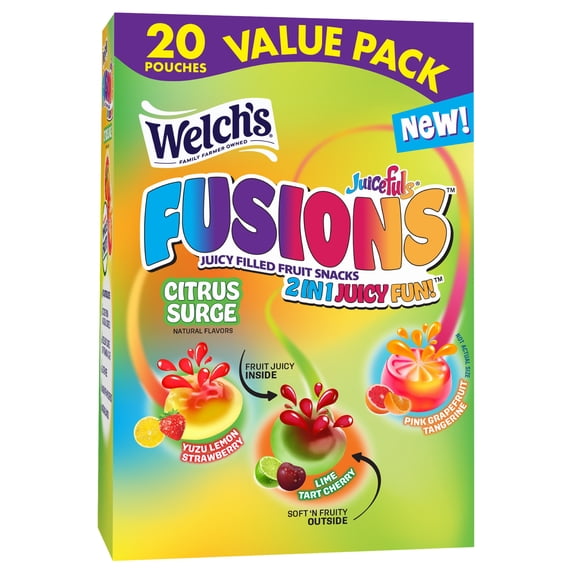 Welch's Fusions, Citrus Surge, Soft Fruit Snacks, .8 oz, 20 Count