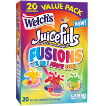 Welch's Fruit Snacks - Juicefuls Fusions, 20 Count Snack Box – 0.8oz Snack Packs,  Gluten Free, Natural Colors & Flavors