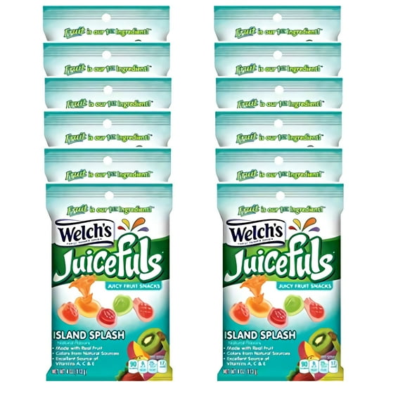 Welch’s Juicefuls Island Splash Fruit Snacks – 12 Pack, 4 oz Bags, Made with Real Fruit