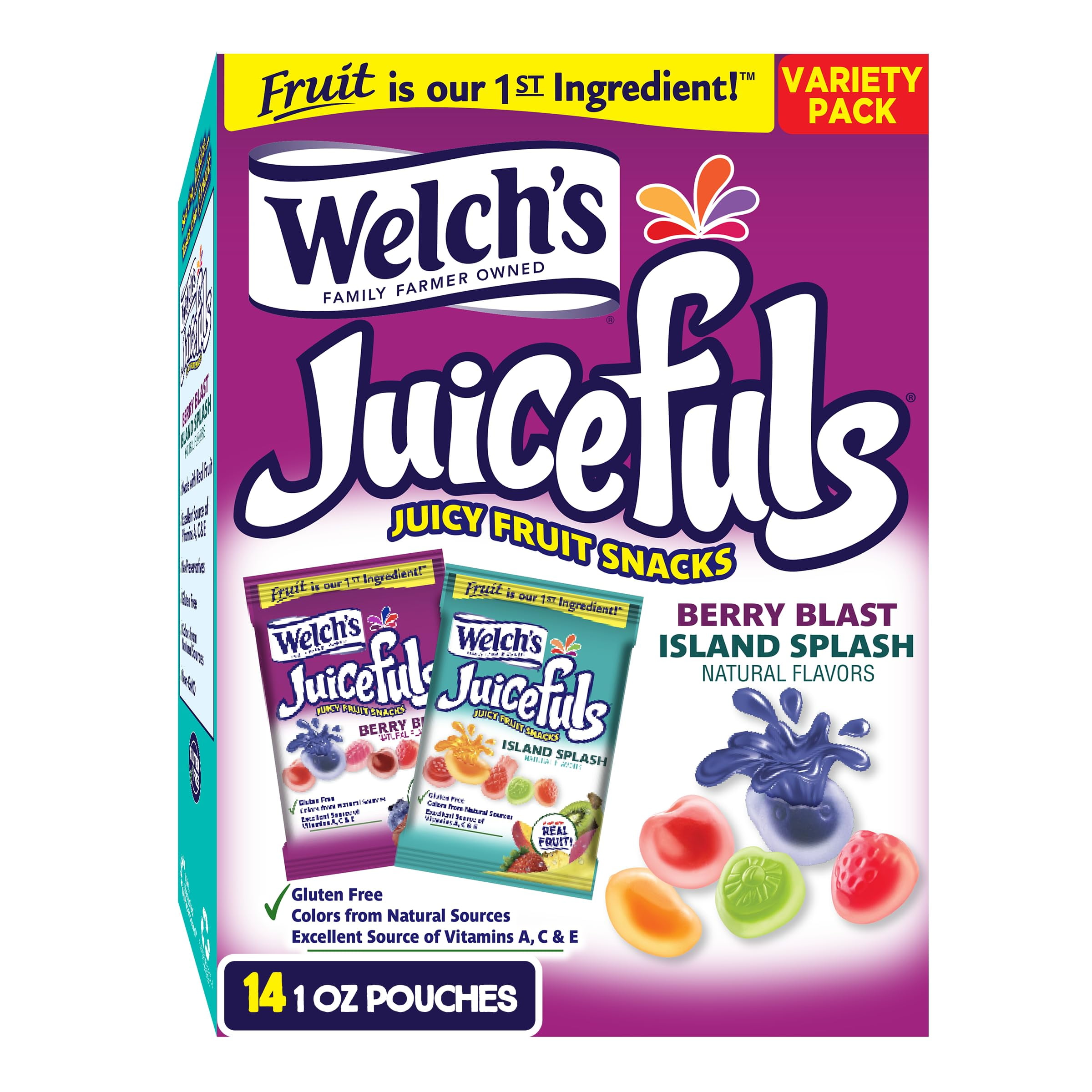 Welch's Juicefuls Juicy Fruit Snacks, Island Splash/Berry Blast