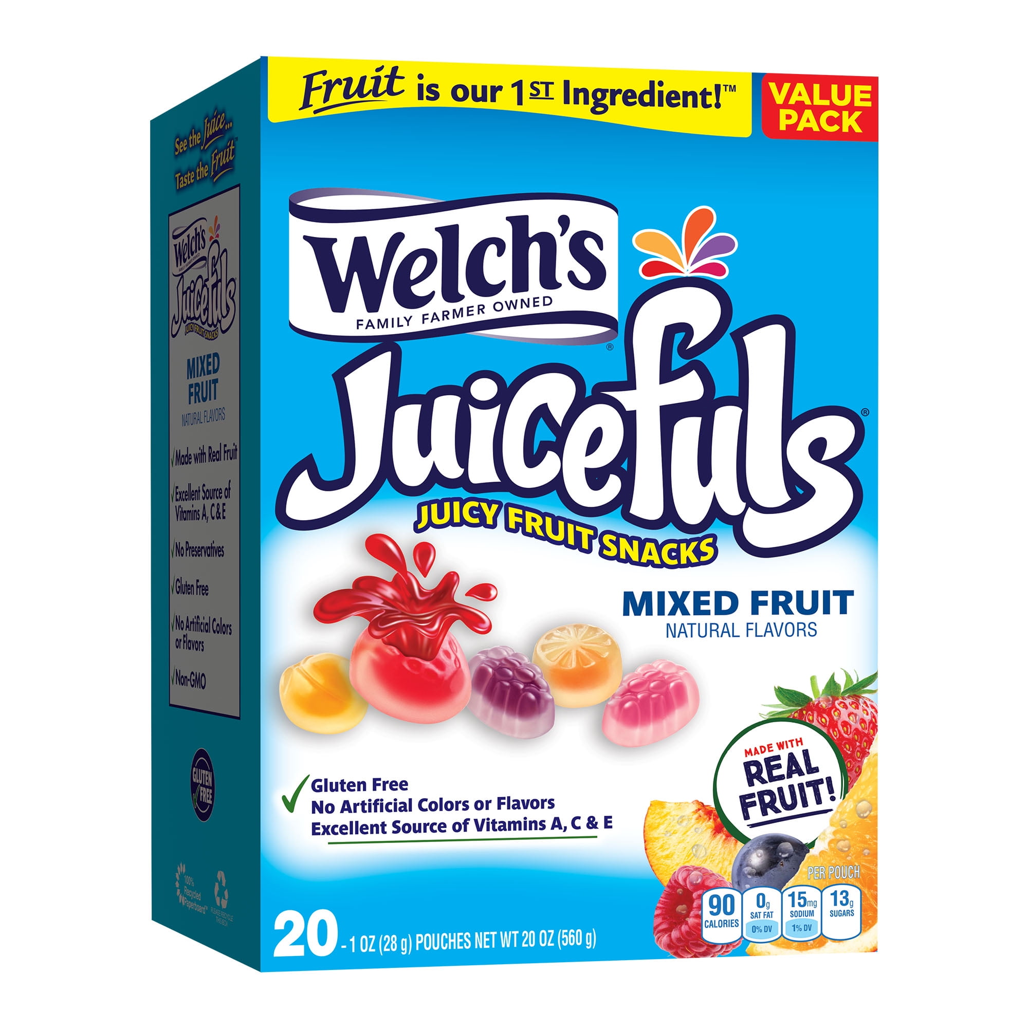 Welchs Juicefuls Mixed Fruit Juicy Fruit Snacks 1 Oz 20 Count 9482