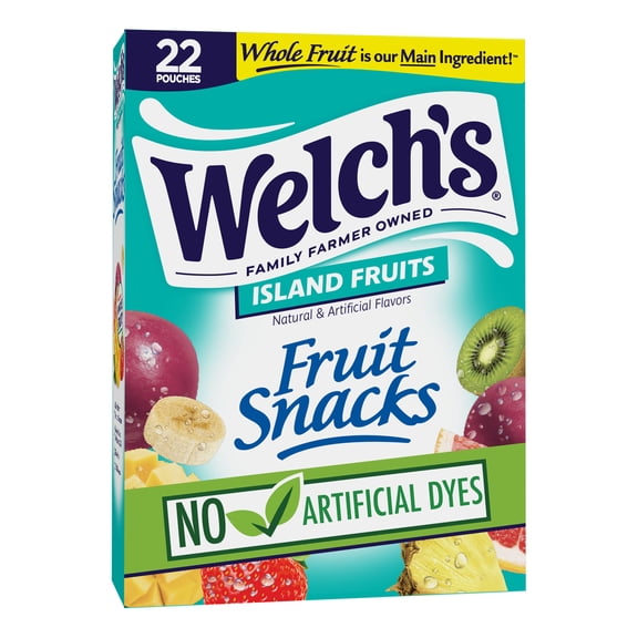 Welch's Fruit Snacks Gluten-Free Island Fruits Soft Fruit Snacks, .8 oz, 22 Count