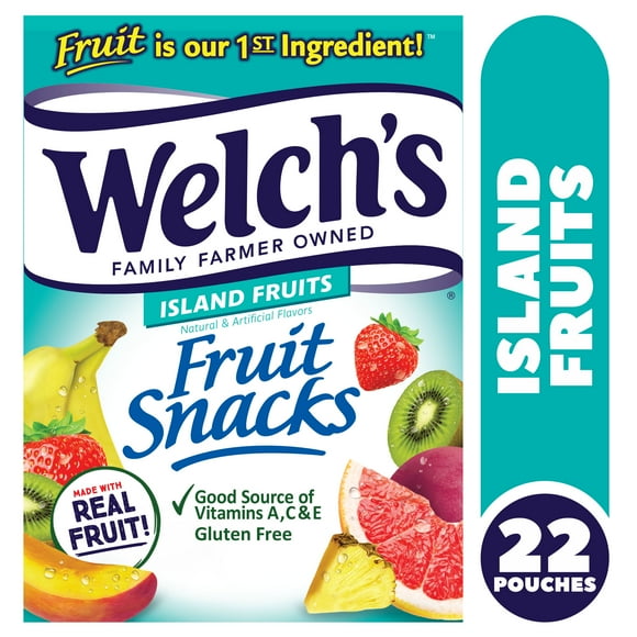 Welch's Fruit Snacks, Island Fruits, .8 oz, 22 Count