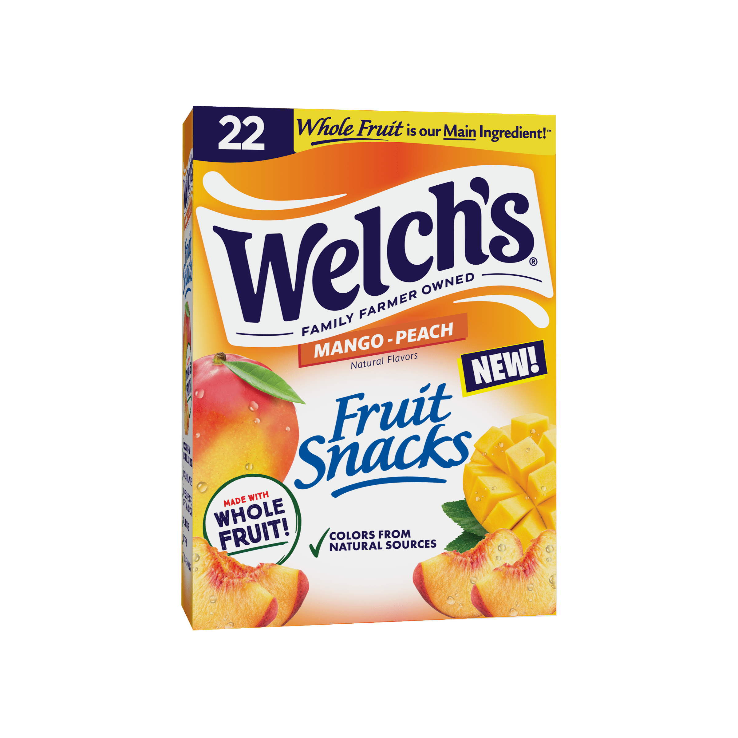 Welch's Fruit Snacks, Mango Peach, 0.8oz, 22 Count