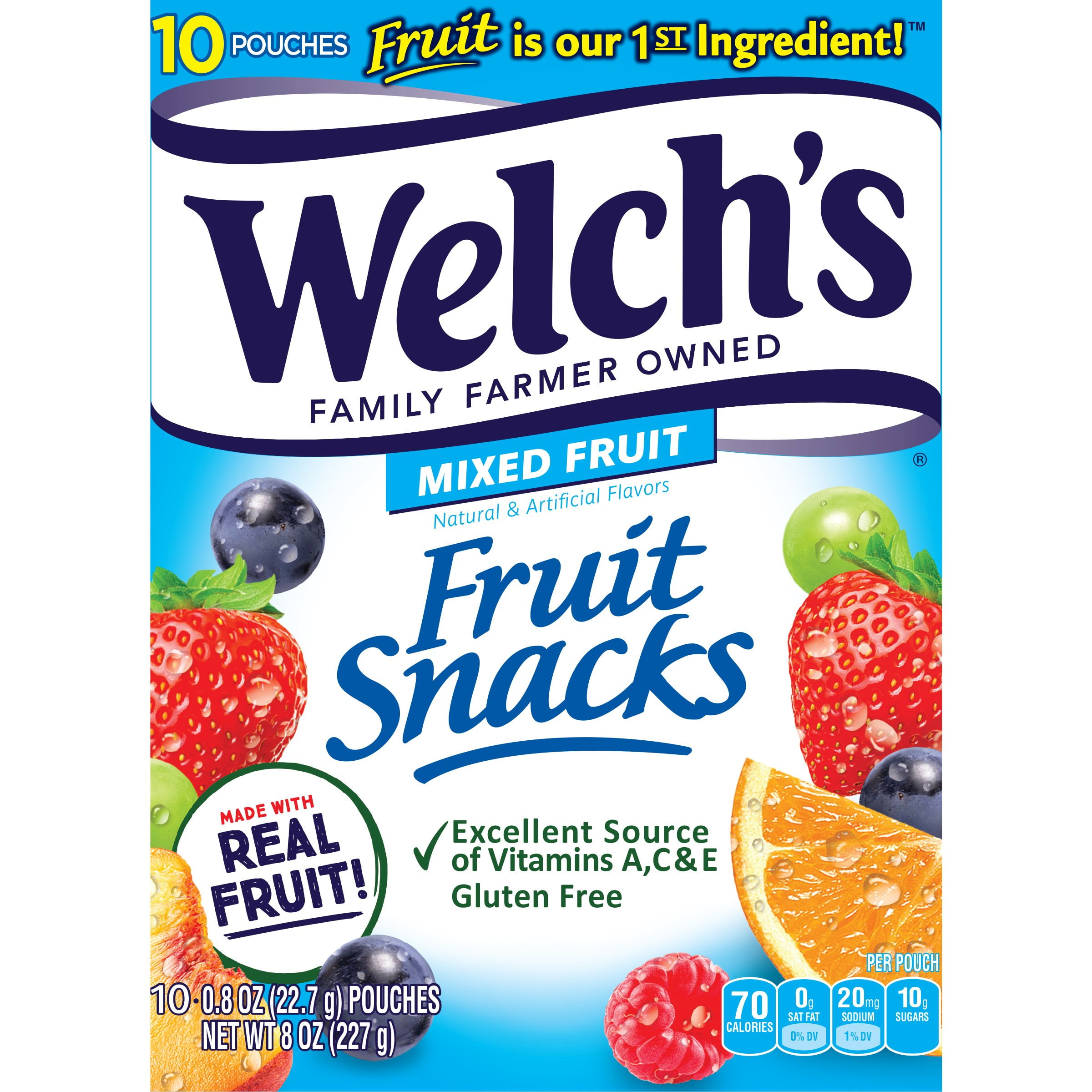 Welch's Mixed Fruit Fruit Snacks, 10 ct (Package May Vary)