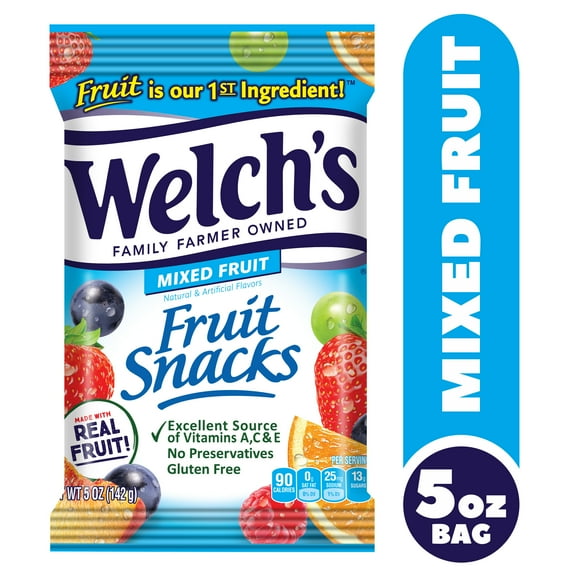 Welch's Fruit Snacks Gluten-Free Mixed Fruit Soft Fruit Snacks, 5 oz
