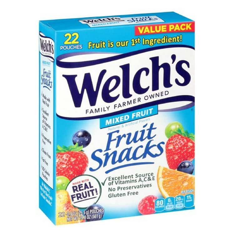 Welch's Family Favorite Mixed Fruit Snacks Multipack, 0.9 oz, 22