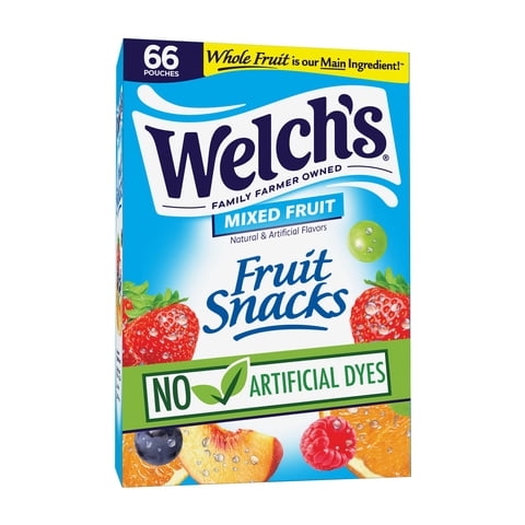 Welch's Fruit Snacks, Mixed Fruit, Soft Kids Snacks, 0.8 oz (66 Pack)