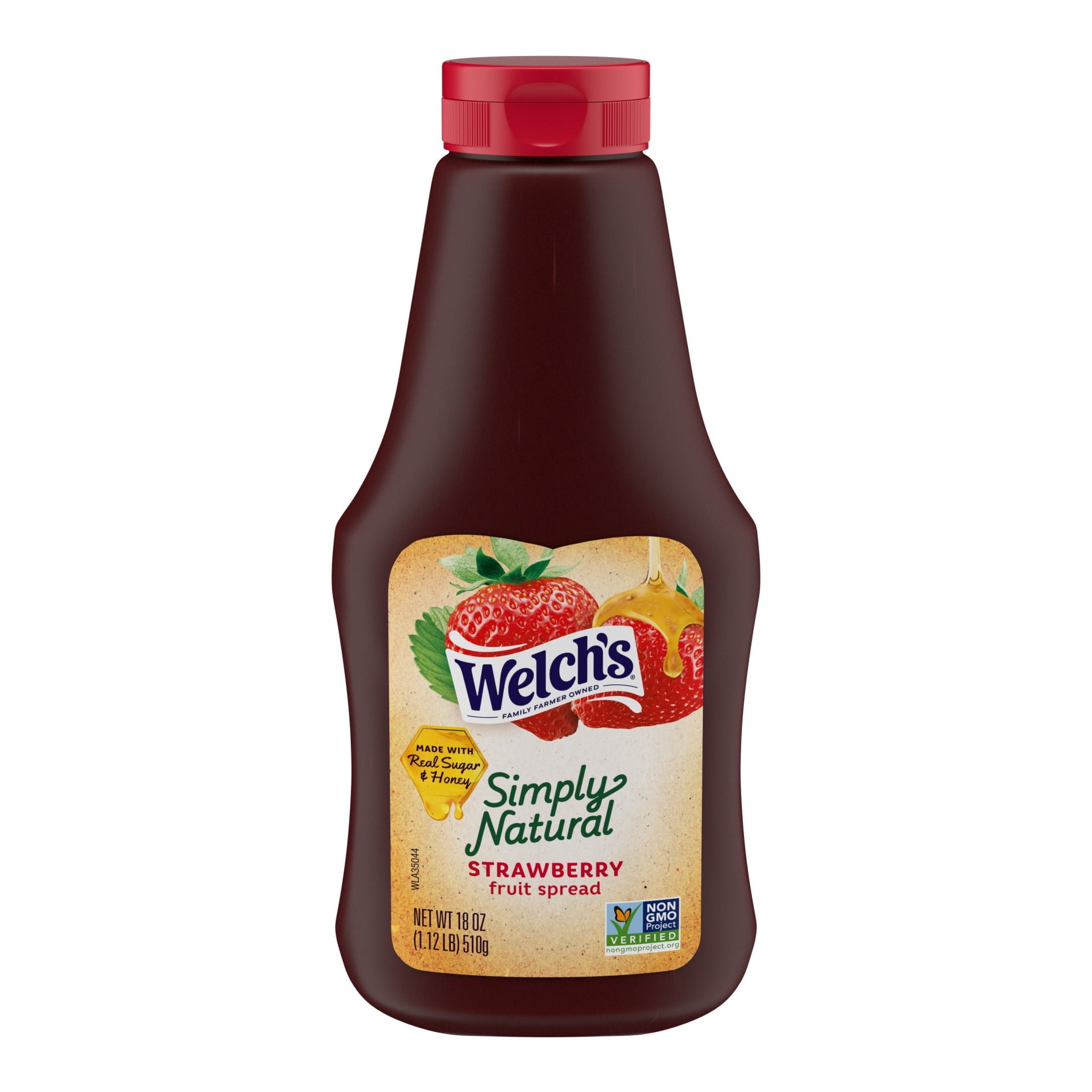 Welch's Simply Natural Strawberry Spread, 18 oz Squeeze Bottle