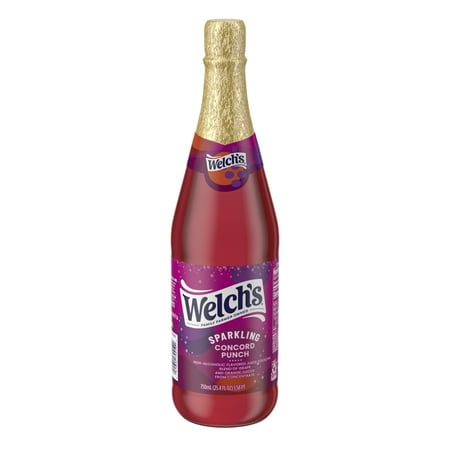 Welch's Non-Alcoholic Sparkling Concord Punch Juice Cocktail, 25.4 fl oz Bottle
