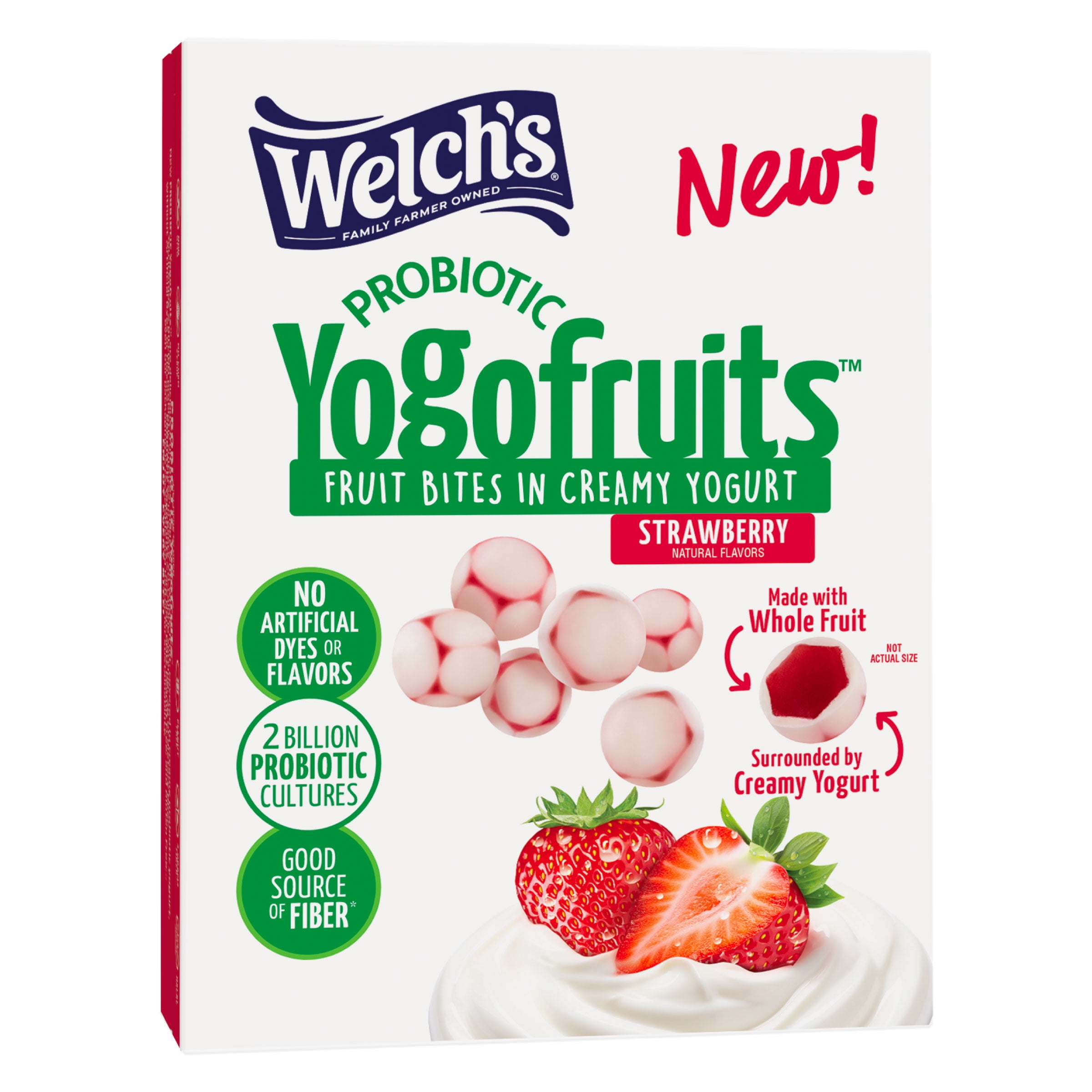 Welch's Probiotic Yogofruits, Strawberry, Soft Kids Snacks, 0.7 oz, 10 Count