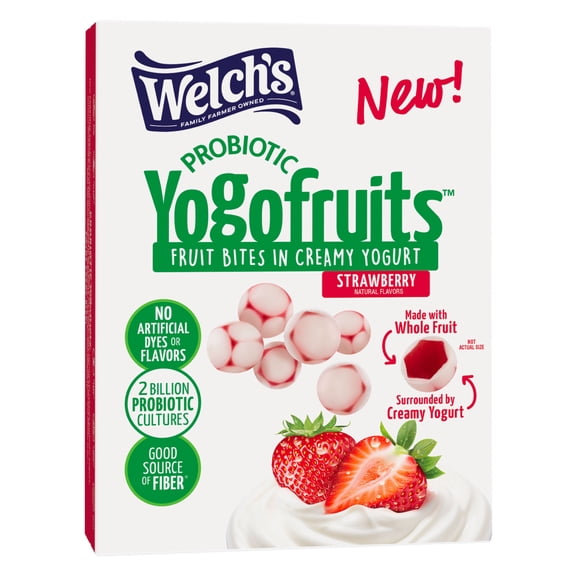 Welch's Probiotic Yogofruit Strawberry Fruit Snacks, .7 oz, 10 Count