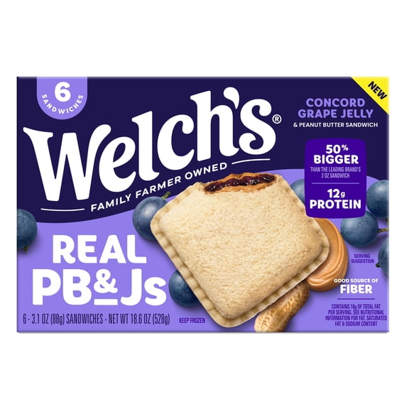 Welch's Real PB&Js 6pk / 3.1oz Mixed Fruit Spread & Peanut Butter Sandwich