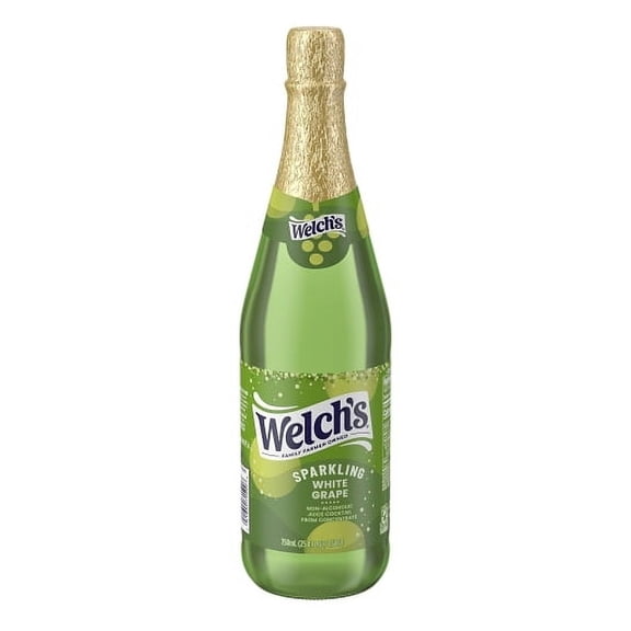 Welch's Sparkling Juice Cocktail, Non-Alcoholic, White Grape, 25.4 Ounce (Pack of 12)