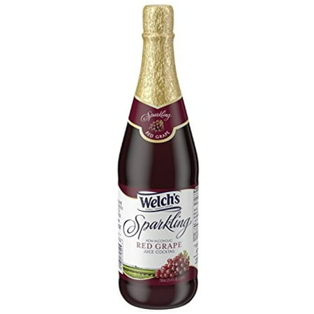 (12 pack) Welch's Non-Alcoholic Sparkling Juice Cocktail, Red Grape, 25.4 fl oz Bottle