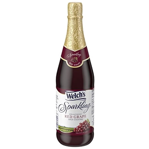 (12 pack) Welch's Non-Alcoholic Sparkling Juice Cocktail, Red Grape, 25.4 fl oz Bottle