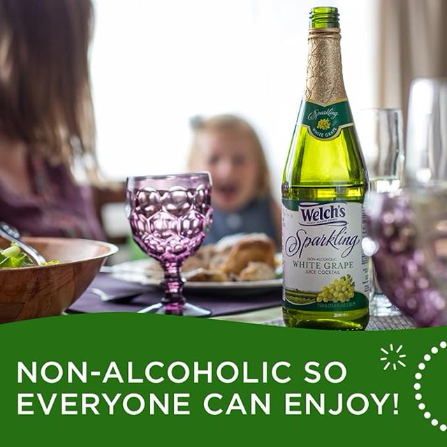Welch's Sparkling White Grape Juice Cocktail, NonAlcoholic, 25.4 Ounce